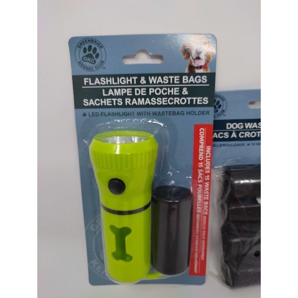 Dog Accessories Set 4 Item Lot Includes Portable Bowl, Flashlight, Poo Bags, Toy - Picture 2 of 5